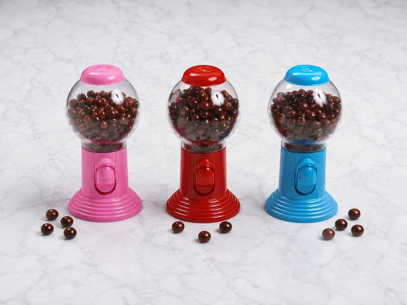 Chocolade callets in rode automaat