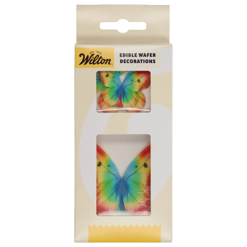 Wilton | Eetbare papieren vlinders regenboog/8