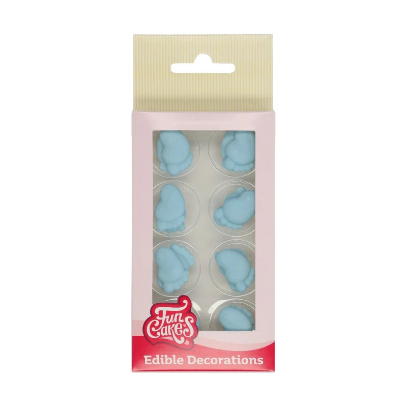 FunCakes | Suikerdecoratie Baby Voetjes Blauw Set/16