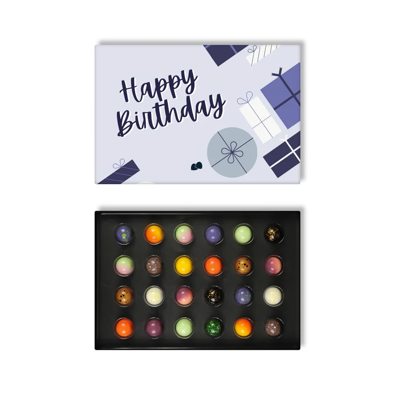 Verjaardag chocolade bonbons 24 stuks