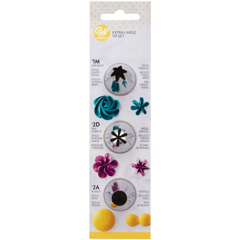 Wilton | Decorating tip set Extra Large 1M, 2D, 2A