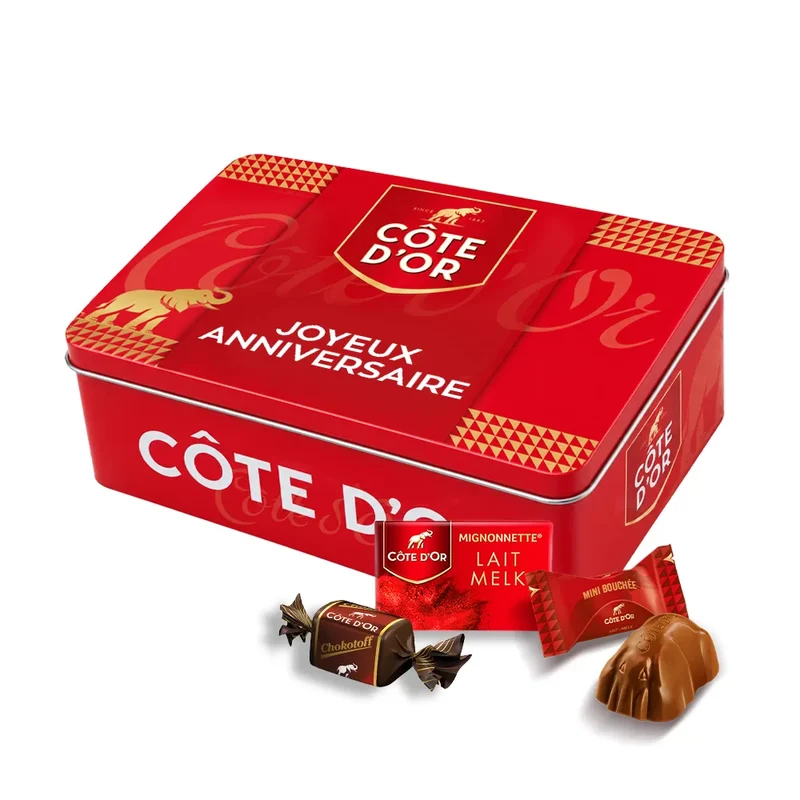 The best of Côte d'Or Collection box "Joyeux anniversaire" - Mini Bouchée, Mignonnette Melk & Chokotoff - 600g