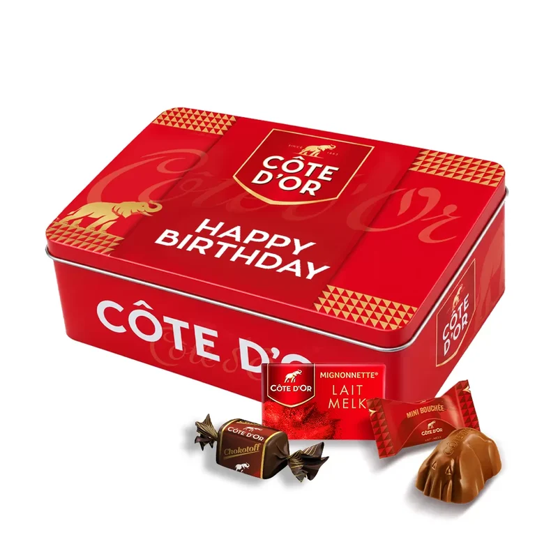 The best of Côte d'Or Collection box "Happy Birthday" - Mini Bouchée, Mignonnette Melk & Chokotoff - 600g