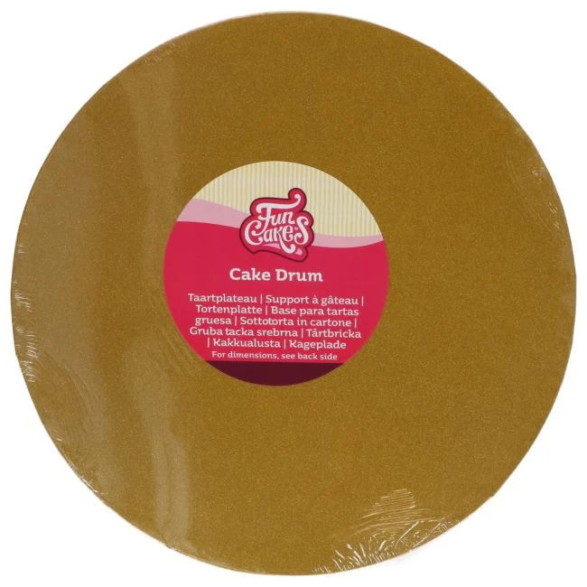 FunCakes | Cake Drum Rond Glanzend Goud Ø 25 cm
