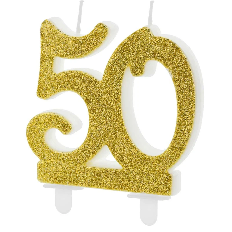 Partydeco | Verjaardagskaars 50 goud