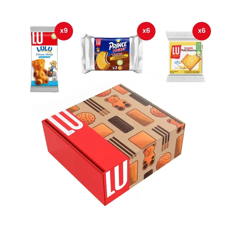 LU Festival koekjesdoos - Prince Pocket, Véritable Petit Beurre & Lulu Choco Beertjes - 21 stuks - 660g