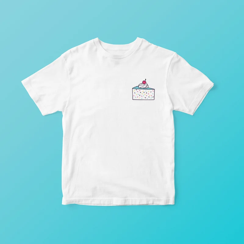 T-Shirt Wit met Gekleurd Logo