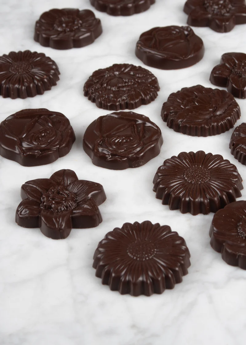 Bloemetjes pure chocolade 150g