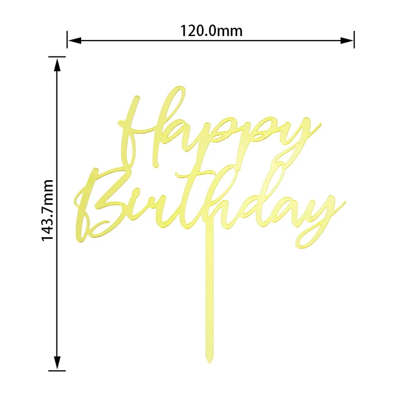 Acryl taarttopper "Happy birthday" v2