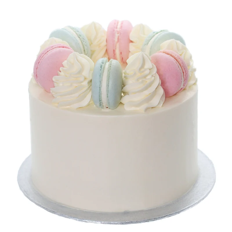 Genderreveal taart met macarons