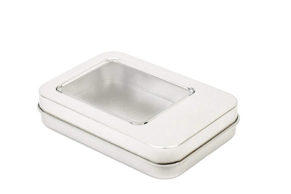 SDK 010 Small Tin Box met Venster – Compact blikdoosje voor kleine items
