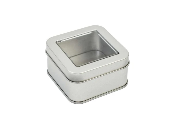 DSQ 70.40W Chocolate Tin Box met Venster – Luxe blikverpakking met kijkvenster