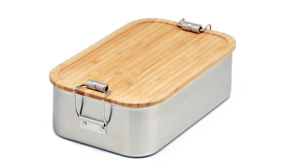 CP SA 10 RVS Lunchbox "Junglepicknick" – duurzame lunchbox met bamboe deksel