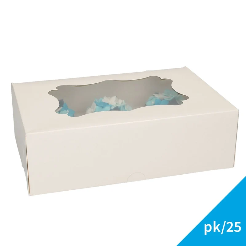 FunCakes Cupcake Doos 6 Wit pk/25