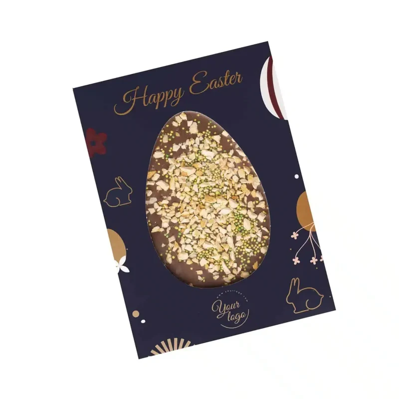 Chocoladereep Paasei 65 g – Luxe Chocolade Paasreep met Feestelijke Topping
