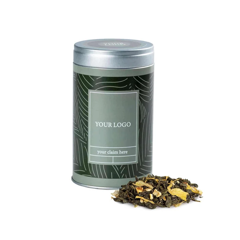 Thee in Blik 50 g – Duurzaam Theegeschenk met Volledige Personalisatie