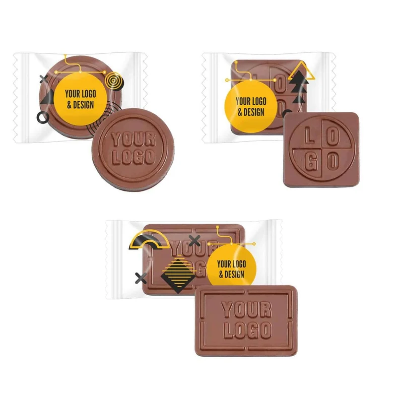 Mini Chocolade met Logo 9 g – Compact, Duurzaam en Volledig Gepersonaliseerd