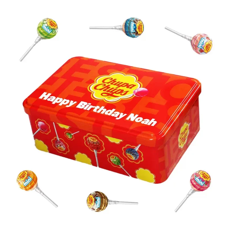 Chupa Chups Best of Mini candy - gepersonaliseerde large tinnen blik met eigen opdruk - 420g