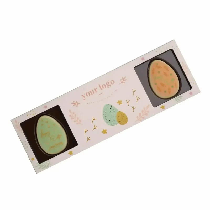 Set van Chocolade Paaseieren Print 4 Stuks – Luxe Chocolade Paaseieren met Personalisatie