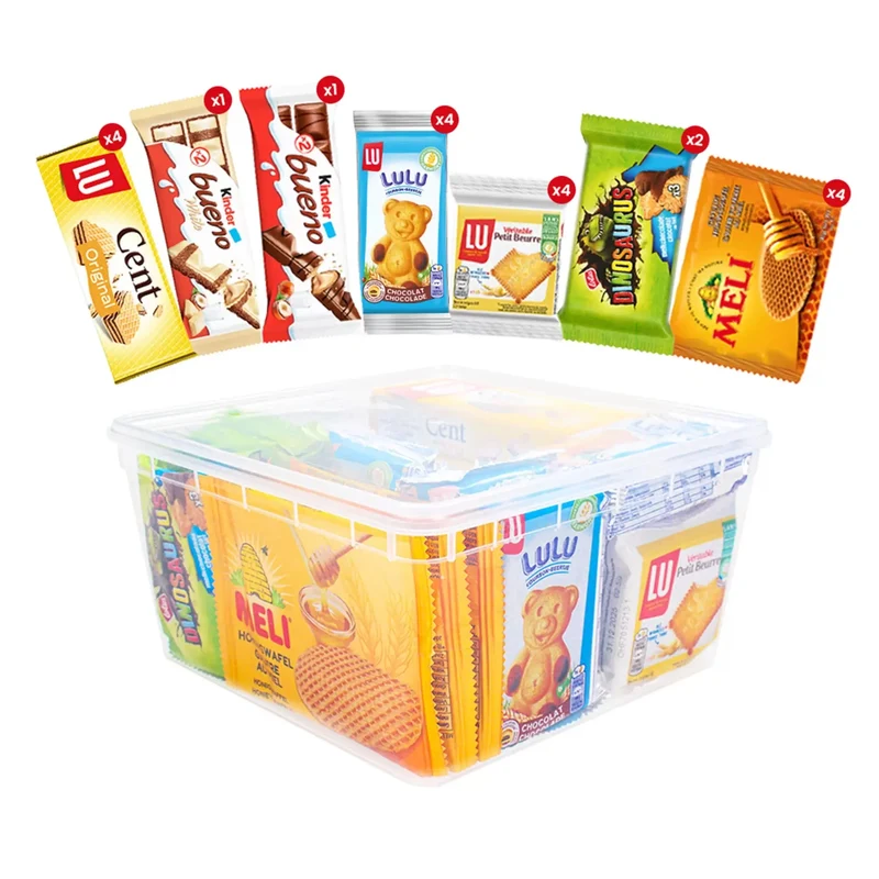 Snacks & cookies variety box - Lotus, LU, Kinder & Meli - snackbox koekjesmix - 714g