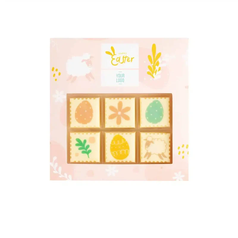 Pralines ChocoStamp Print 6 Stuks – Luxe Pralines met Personalisatie