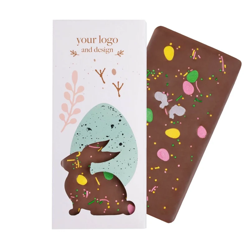 Chocoladereep lentekleuren (70 g) – Feestelijke Paaschocolade met Kleurrijke Sprinkles