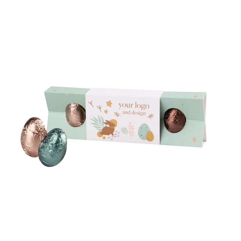 Paasei-vlinderdaspralines – 4 Stuks Chocolade-eitjes in Luxe Verpakking