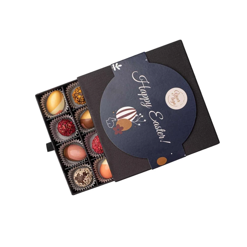 Pralines Grote Paasmomenten – Royale Pralinébox met Chocolade-eitjes en Truffels
