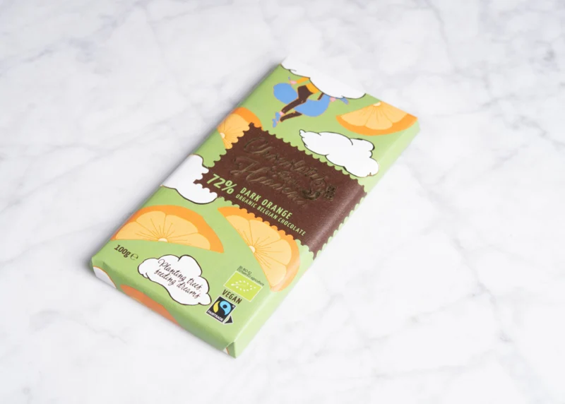 Pure chocoladereep 72% sinaas 100g