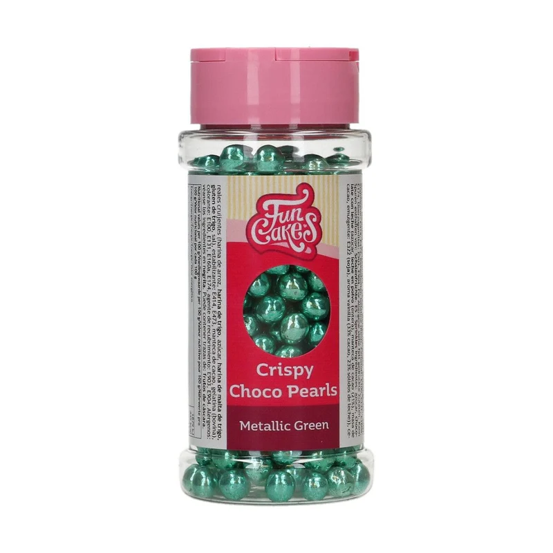 FunCakes Crispy Choco Pearls Metallic Green 60g