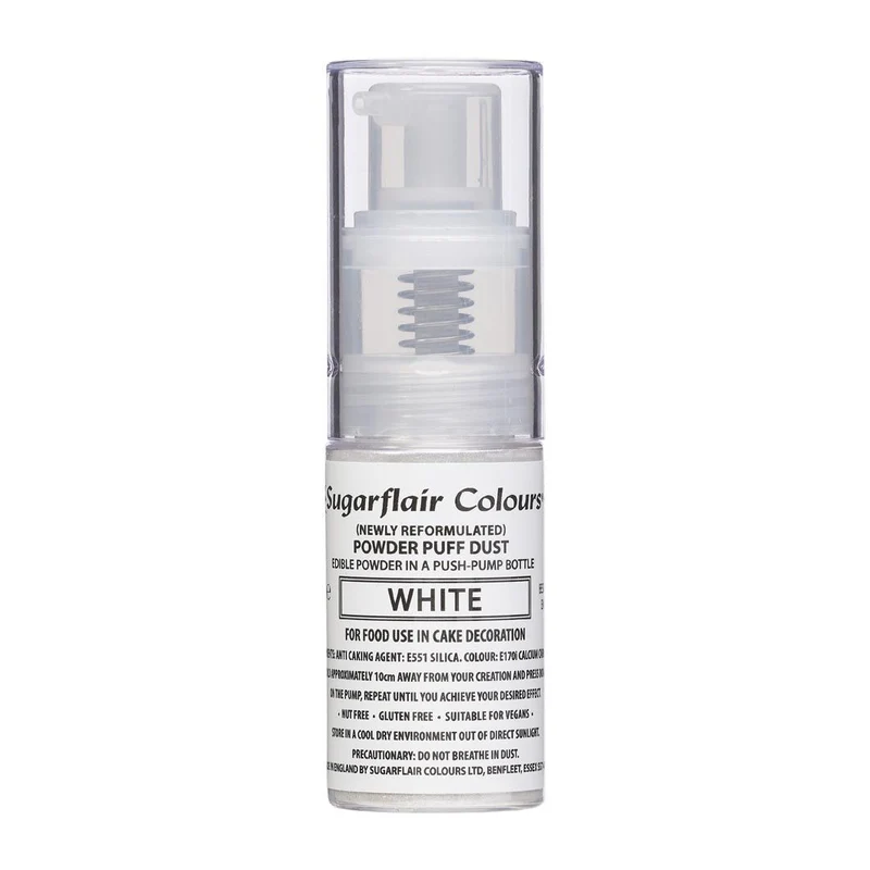 Sugarflair Pump Spray Powder Puff Dust White
