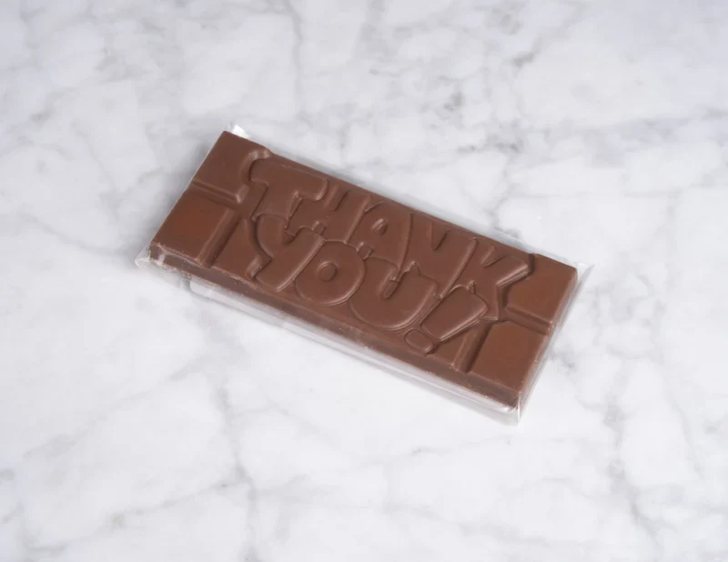 Chocoladereep met quote: Thank you - Melkchocolade 45g