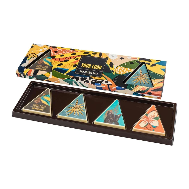Set van Choco Triangle Pralines – een Kunstzinnig Cadeau vol Smaak