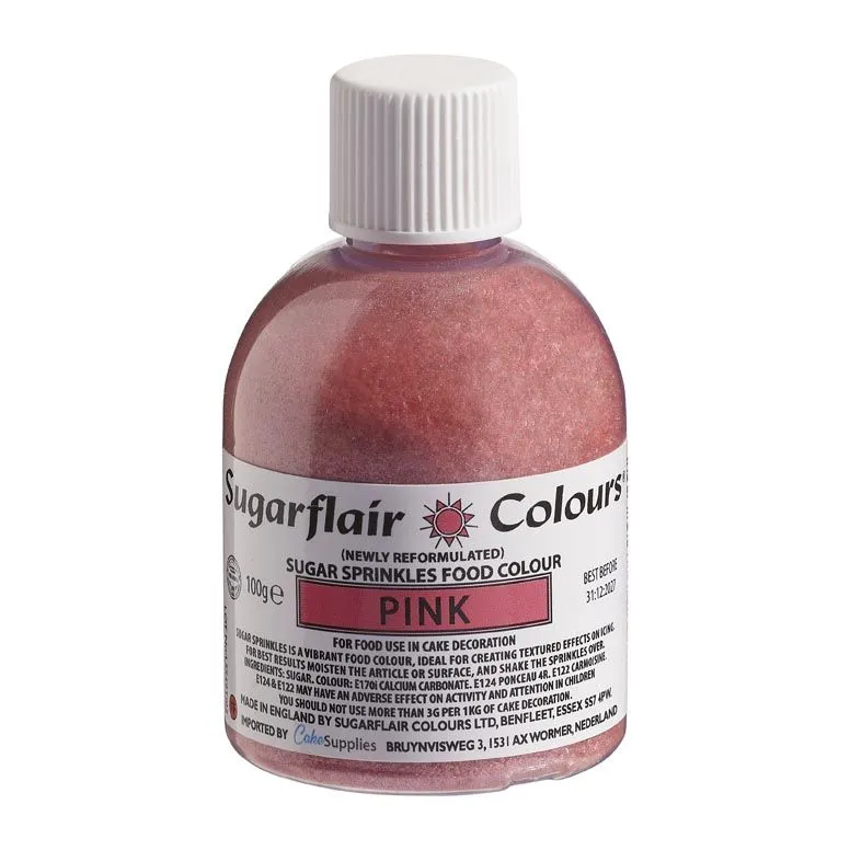 Sugarflair Sugar Sprinkles Pink 100g