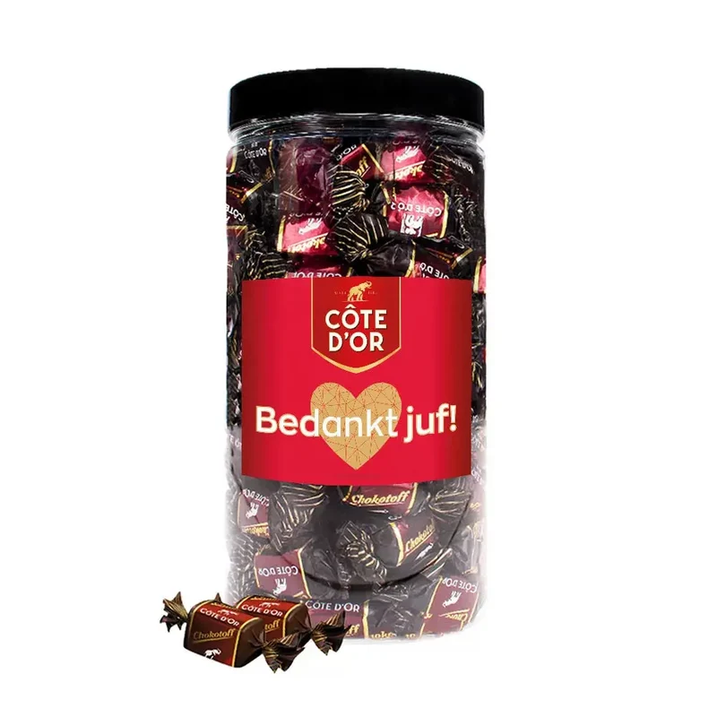 Côte d'Or Chokotoff chocolade "Bedankt juf!" - cadeau voor juf - 800g