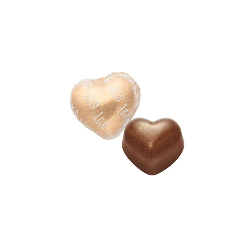 Praline Velvet Heart Logo – Hartvormige Praline met Eigen Bedrukking