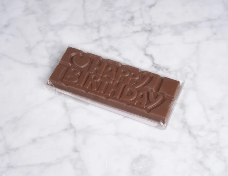 Chocoladereep met quote: Happy Birthday - melkchocolade 45g