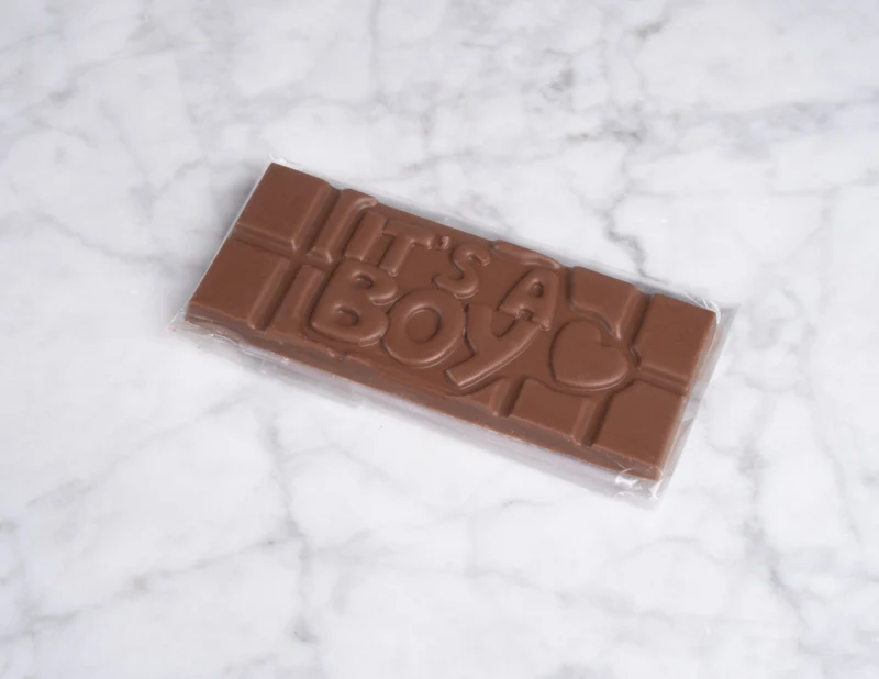Chocoladereep met quote: it's a boy - melkchocolade 45g