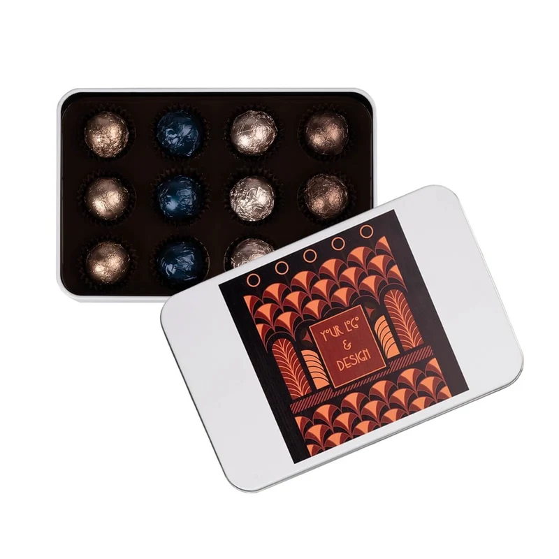 Luxe Tinbox met Sweet Sphere Pralines (12 stuks)