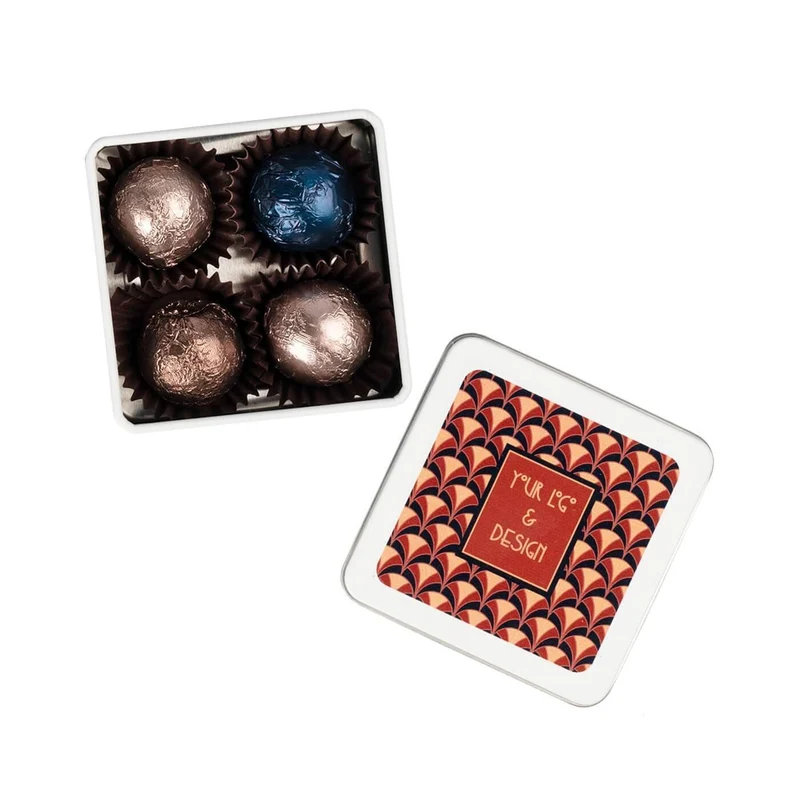 Luxe Tinbox met Sweet Sphere Pralines (4 stuks)