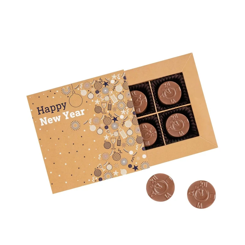New Year Pralines Quartet – 4 Luxe Klokpralines (40 g)