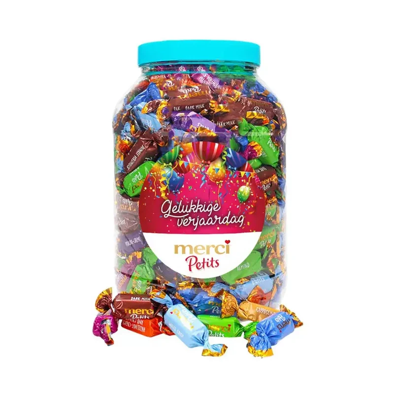 merci Petits chocolade - "Gelukkige verjaardag" (design 2) - 1400g
