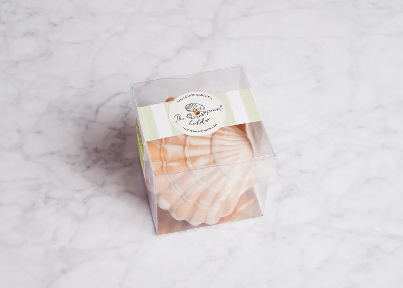 Chocolade schelp - Gold & witte Chocolade