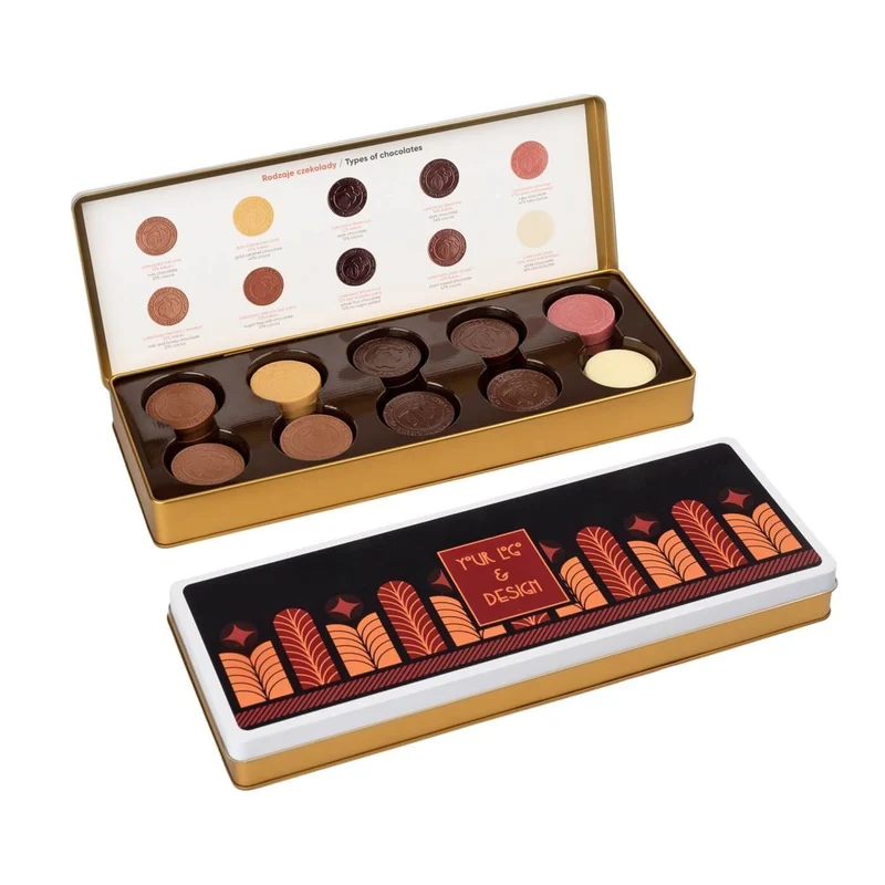 Chocolate Expert Proeverijset met Chocolademedaillons in Luxe Tin