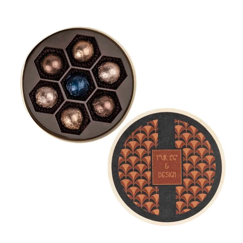 Houten Giftbox met Sweet Sphere Pralines (7 stuks)
