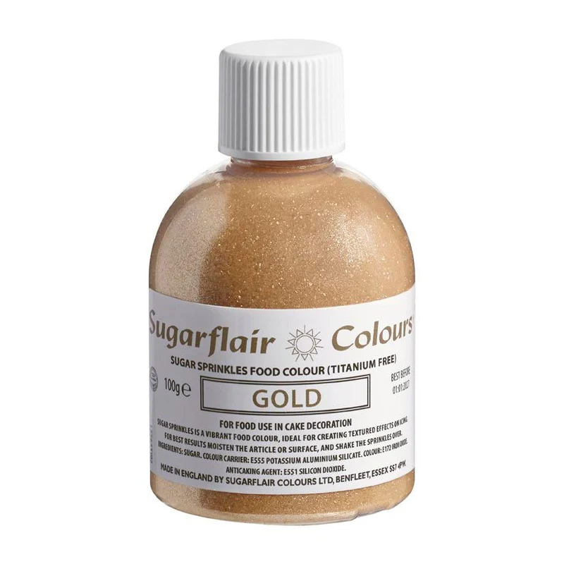 Sugarflair Sugar Sprinkles Gold 100g