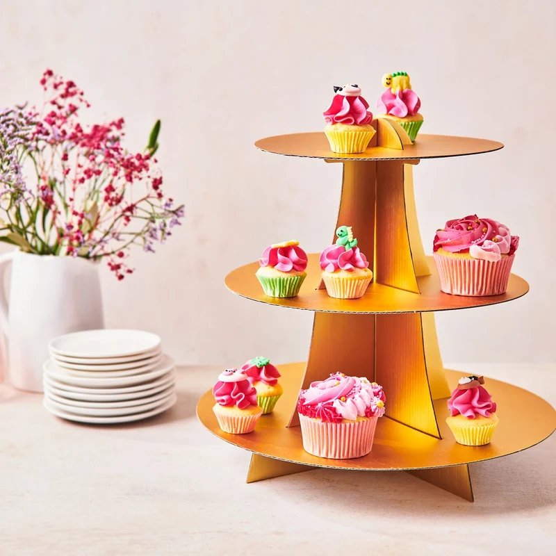 FunCakes 3 Tier Cupcake Stand Display Goud