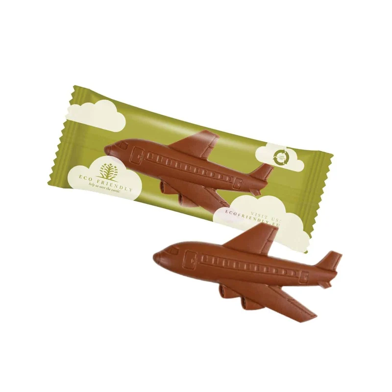 Mini chocolade vliegtuig in eigen verpakking
