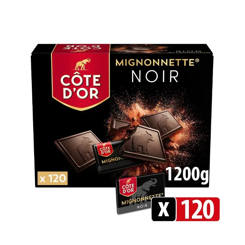 Côte d’Or Mignonnette Noir de Noir - pure chocolade - 120 stuks - 1200g