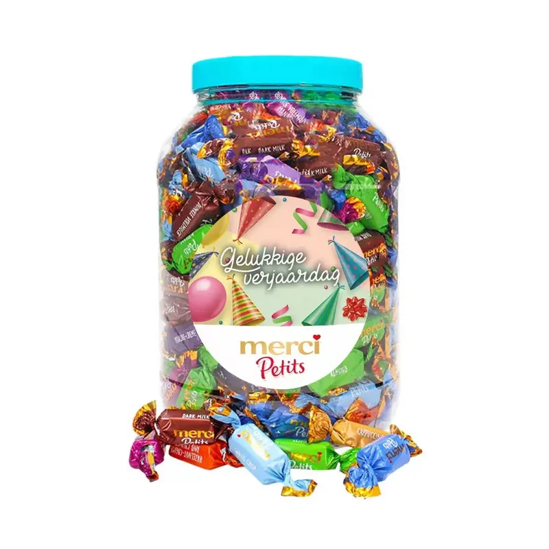 merci Petits chocolade - "Gelukkige verjaardag" (design 1) - 1400g